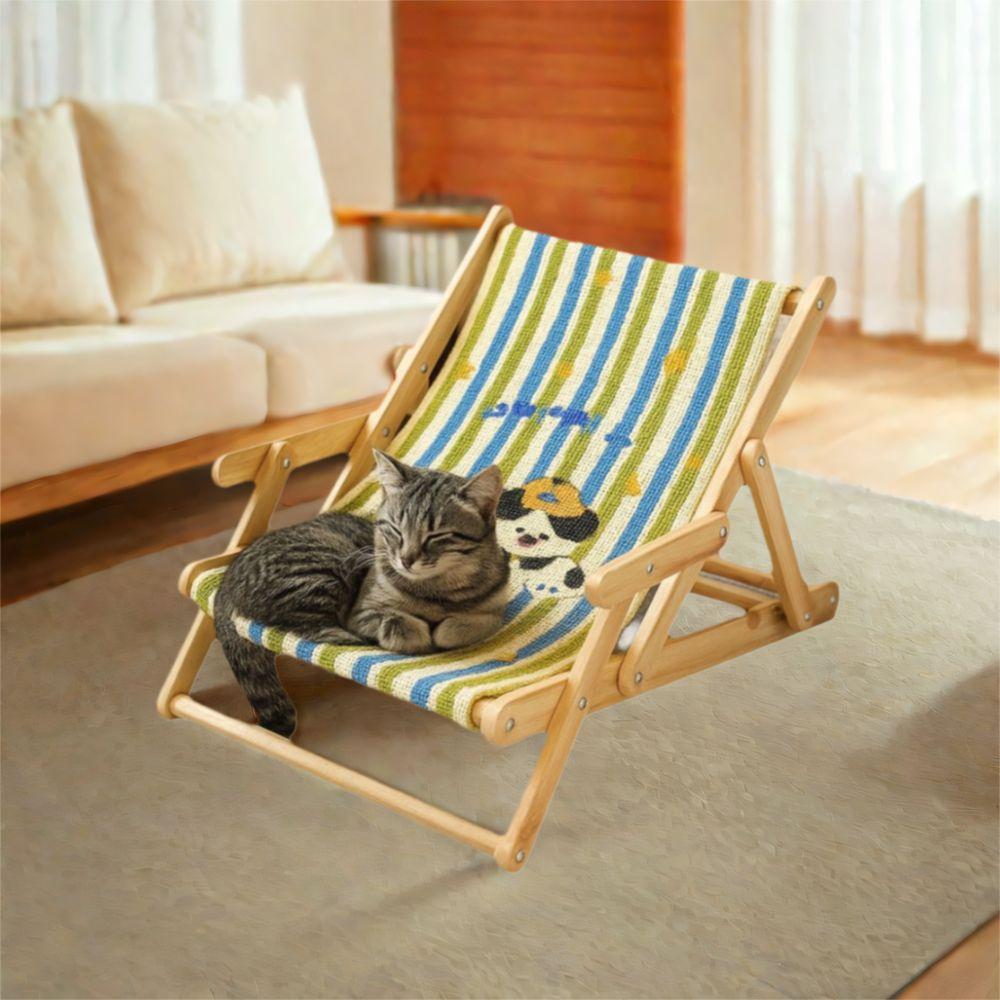 Foldable Pet Sofa Bed Solid Wood Cat Scratch Board Durable Cat Rocking Chair  Cat Climbing