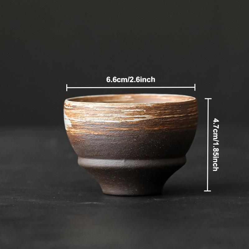 Stoneware Tea Cups Retro Handmade Teaware Set Antique Glazed Teacup Chinese Kung Fu Gongfu Master Cup Japanese Tea Set Drinkware
