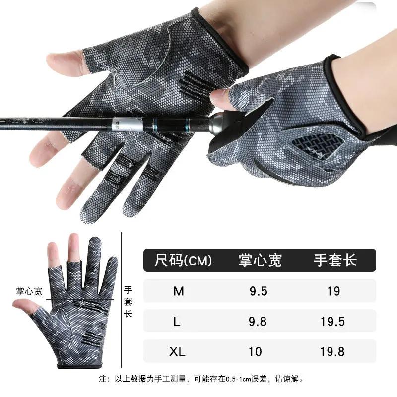 Atmungsaktive Rutschfeste Sonnenschutz-Verschleißfeste Angelköder-Handschuhe Drei-Finger-Handschuhe zum Angeln Lecks