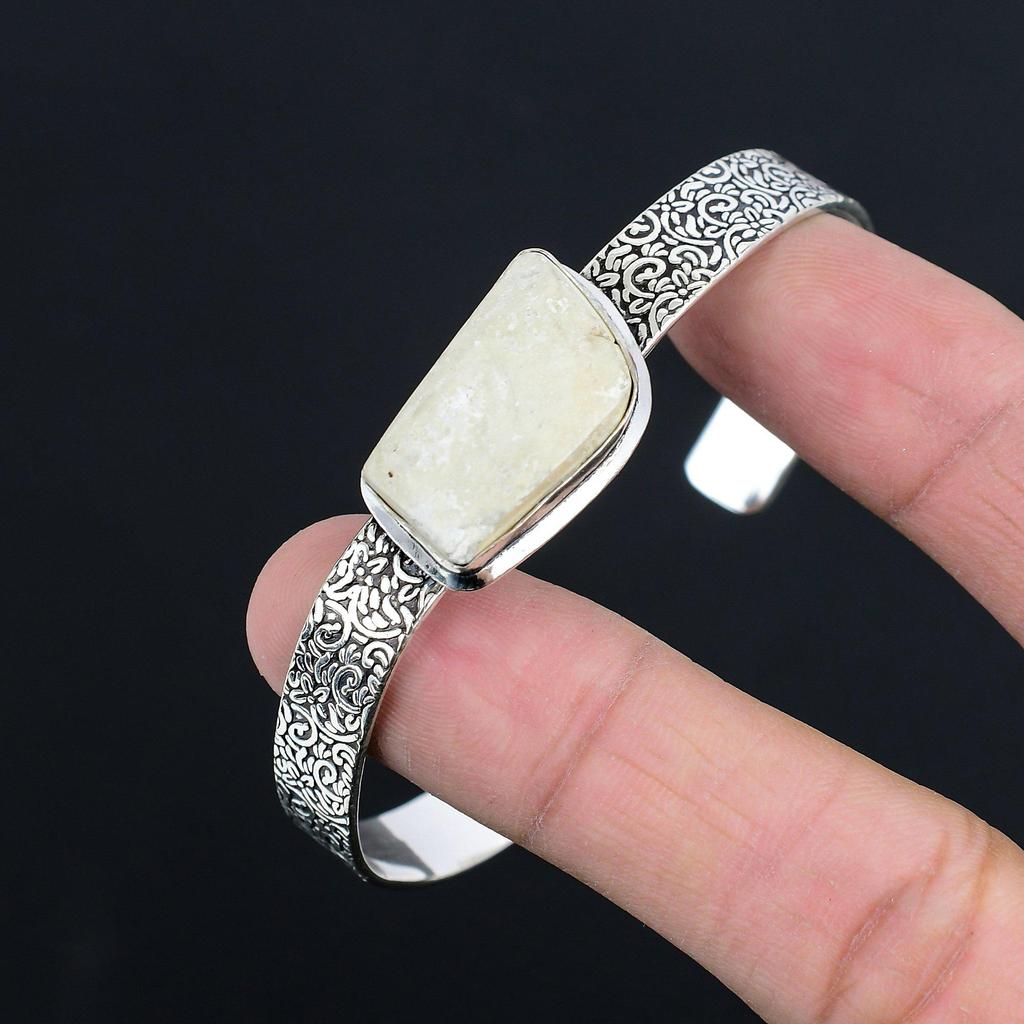 Daughters Day Deal 925 Sterling Silver Maligano Jasper Stone Engagement Bangle