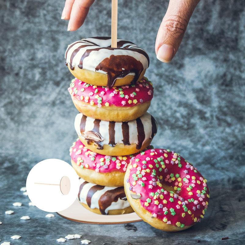 Wooden Doughnut Holder Dessert Display Rack Dim Sum Bread Sales Rack Donut Stand Birthday Party Wedding Table Decoration