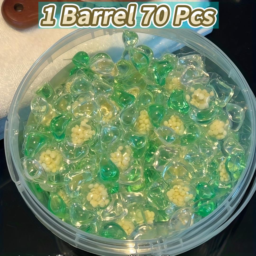 

70pcs Laundry Beads, Concentrated Active Detergent, High Efficiency Stain Removal, Long-Lasting Fragrance, Easy to Clean Laundr 1 Barrel 70 Pcs