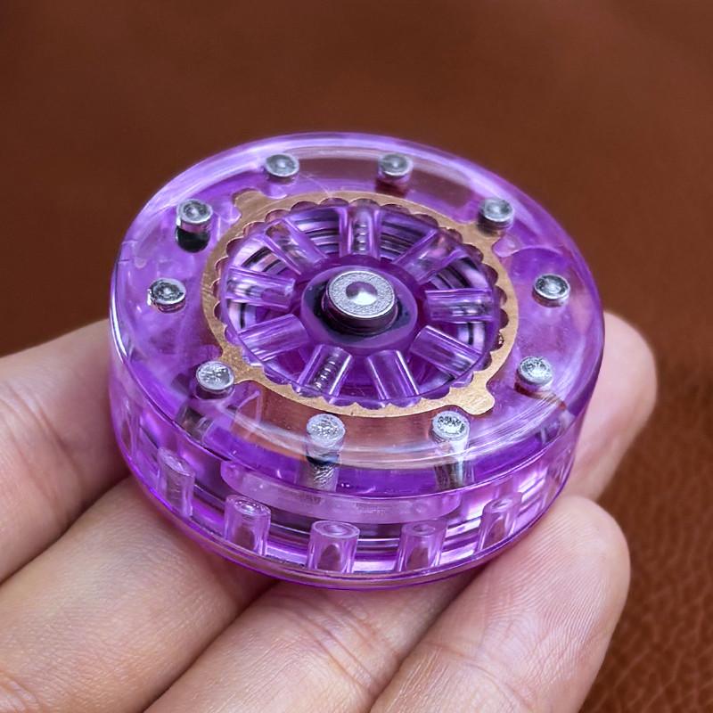 Shock Drum Ratchet Wheel Magnetic Push Coin Fidget Mechanical Slider Pushing Card EDC Stress Relief Sensory Toy Anti Anxiety