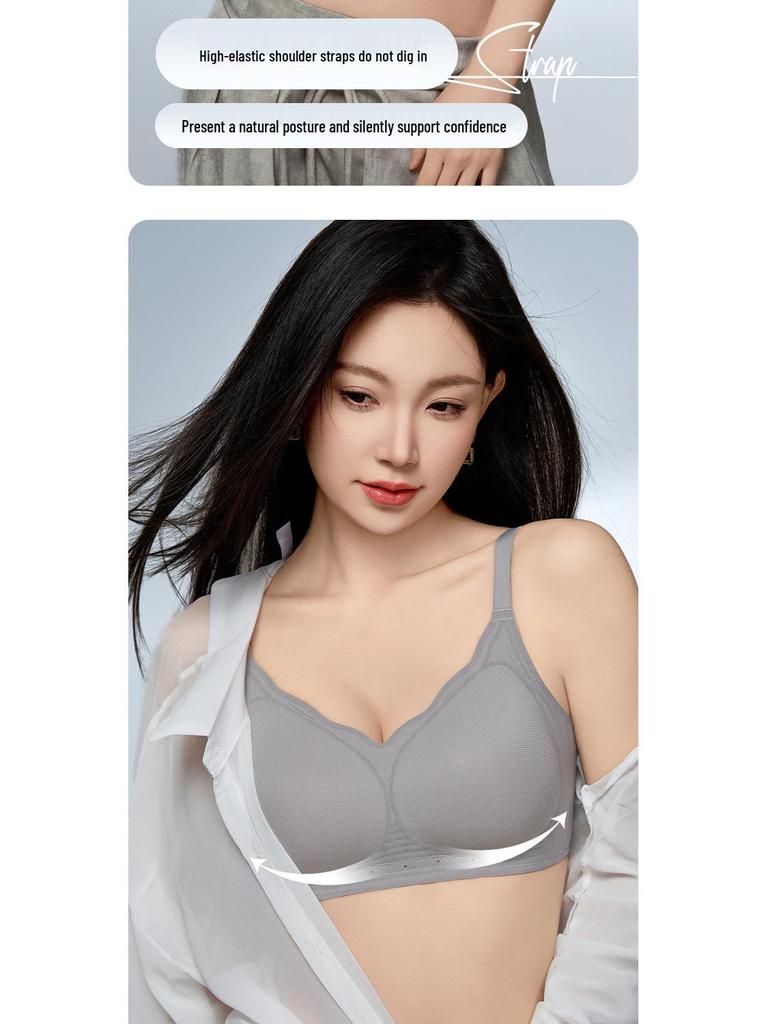 Ultra-Thin Seamless Bra for Women: Cooling, Supportive, Anti-Sag, Fixed Cups, Summer Wear