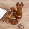 Wood Salt and Pepper Grinder Set, Manual Mills with Acrylic Window, Adjustable Ceramic Grinding - 6.5inch