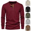 Men Solid Color Slim Fit Casual Corduroy Long Sleeve T Shirt