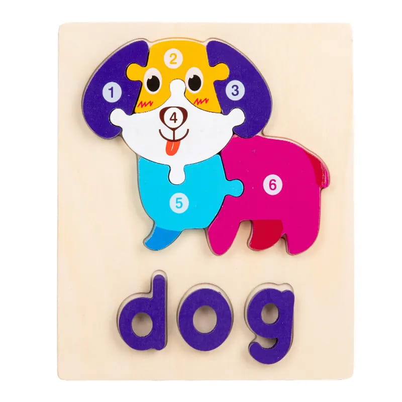 Ahşap Yapboz - Otobüs ve Köpek - Otobüs & Köpek