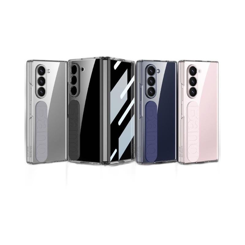 Applicable To Samsung Z Fold1 Transparent Mobile Phone Case Elastic Silicone Wristband Case Film Integrated Fold1 Anti-drop Protective Case