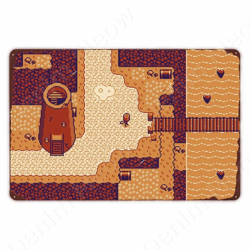 

Vintage Pixel Games Metal Tin Sign, FC Game Retro Plaque, Arcade Game Wall Art Prints, Home Man Cave Game Room Decor 7.9x11.8In(20x30cm)
