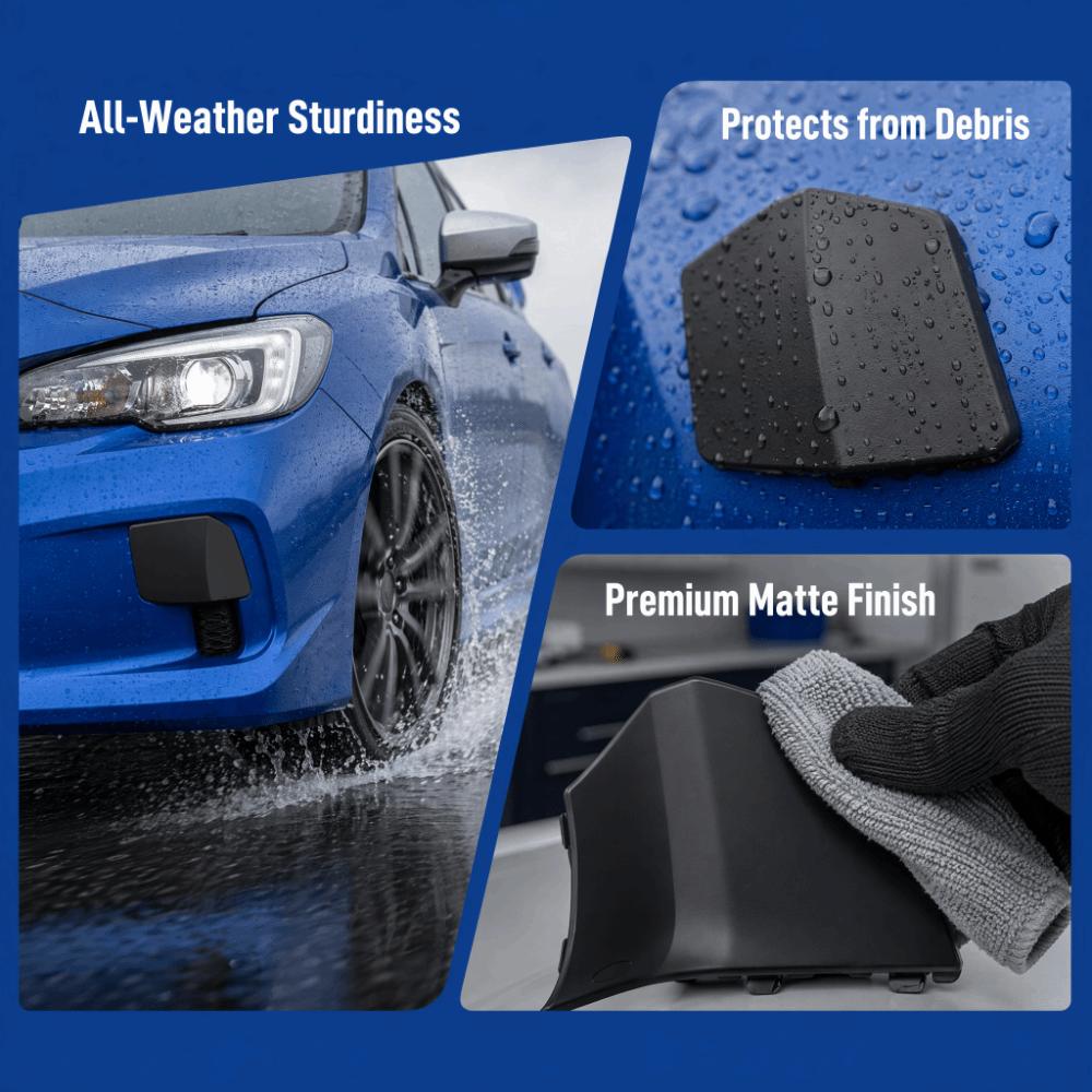 Black Front Tow Cap ABS Bumper Tow Lid for Subaru WRX STI 2011 to 2014 Front Exterior Repair