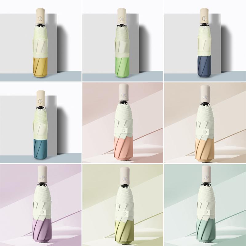 Fully Automatic Umbrella Sunscreen Minimalism Anti-UV Sun Umbrella Three-fold Windproof Sun/Rain Portable Compact Umbrella