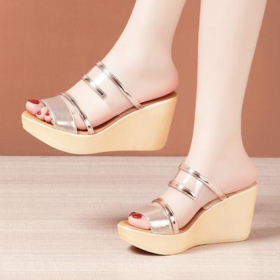Fashion Women's High Heel Slippers Fashion Wedge-heeled Sandals Summer Women's Platform Sandals Summer Peep Toe Slippers Sandalias Mujer