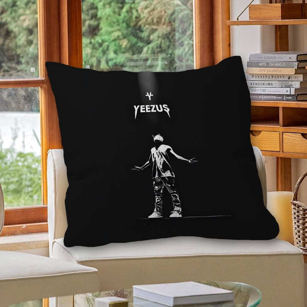 Rap Singer KKanyeS WWestS Pillow Covers Cartoon Sofa Decorative Home Doublesided Printing Short Plush Cute Cushion Cover