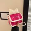 Popular Bow Cute Color Matching Large Capacity Small Square Bag Women's Fashion Simple Korean Version Ins Style Messenger Bag
