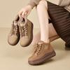 Lamb Wool Snow Boots Women's 2 Autumn and Winter Non-slip Warm Martin Boots Fleece Thickened Retro Thick-soled Large-size Cotton Boots