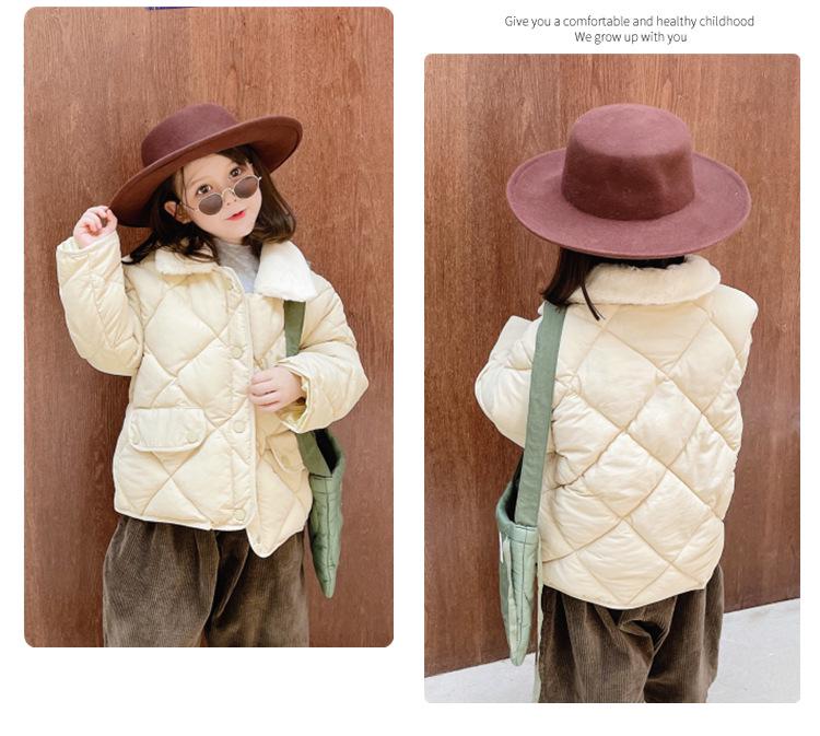 Unisex Kids' Fur Collar Cotton Padded Jacket - Warm Korean Style Outerwear for Toddlers