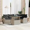 VidaXL 6-piece Garden Sofa Set with Light Grey Cushions Poly Rattan 3348468