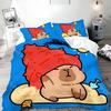 Cute Cartoon Capybara Duvet Pillowcase Bedding Set Adult Boy Girl Bedroom Decoration Children Gift Single Double Large Size