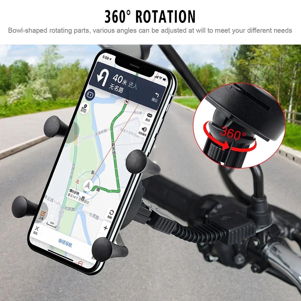 Držák na mobilní telefon typu X Řidítka Motocykl Horské elektrické kolo Jízda na off-road Držák Tlumič Pevný stojan GPS