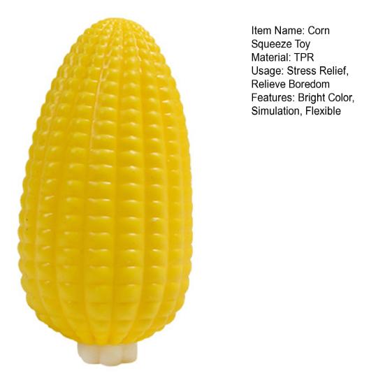 Corn Squeeze Toy Soft TPR Elastic Quick Rebound Simulation Corn Pinch Toys Decompression Sensory Toy Adult Teens Fidget Squishes Stress