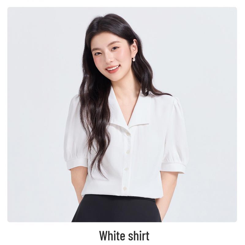 Age-Defying Preppy Vest Dress Set for Female College Students - Ideal for Exams & Interviews, Includes Shirt and Vest Dress