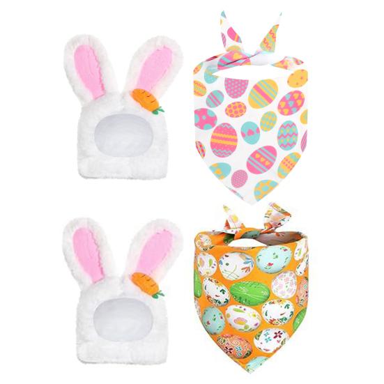 Easter Porch Goose Outfit Spring Lawn Garden Goose Clothes with Bunny Ear And Bandana