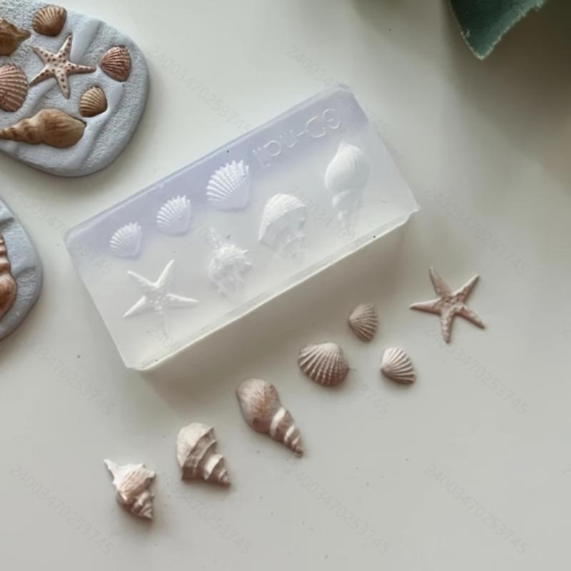 3D Nail Mold Ocean Shell Conch Ice Flower Rose Nail Art Decorations Nails Diy Crafts Silicone Nail Stamping Plates Nails Product
