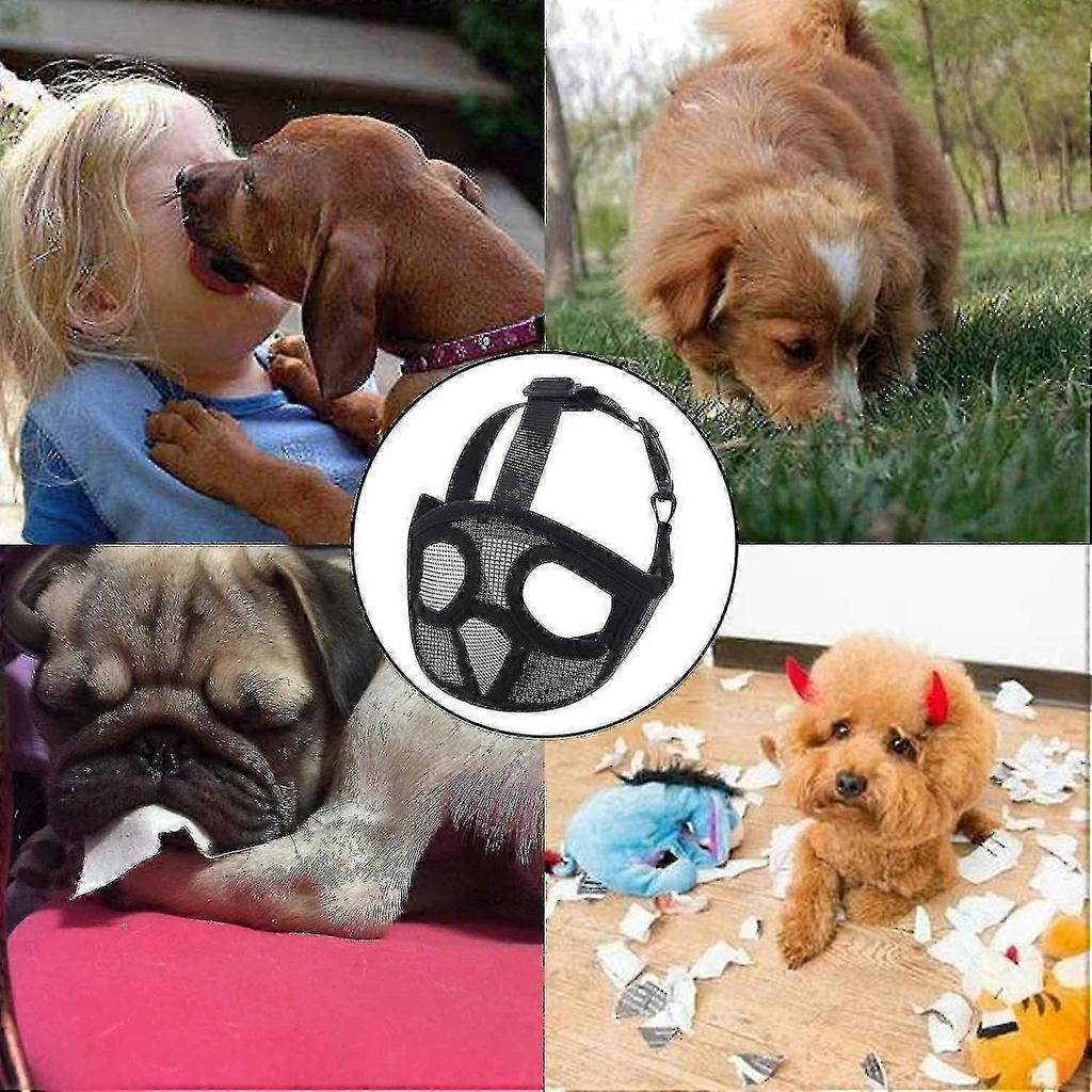 26-27 Dog Muzzle With Short Snout Adjustable Breathable Mesh Muzzle For English French Bulldogs Anti-bite Chewing,hww