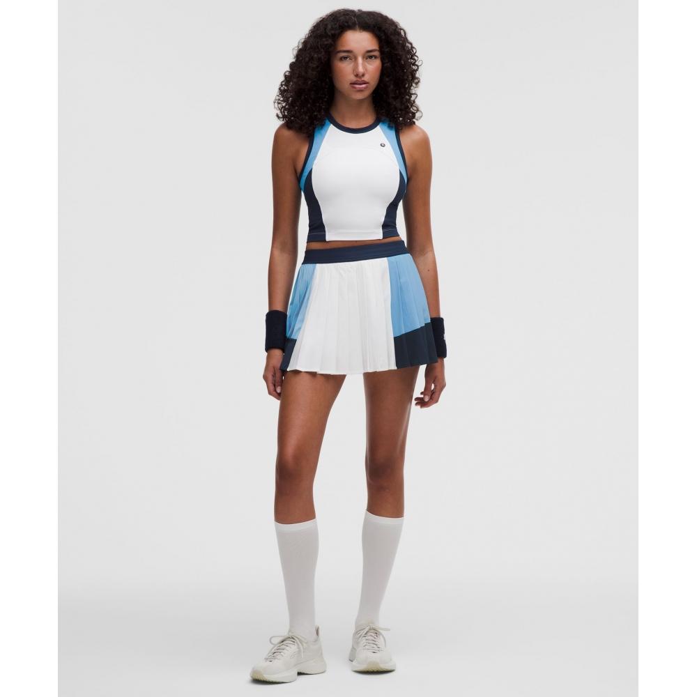 Lullulemon Coat Champ Pleated High-Rise Tennis Skirt Wht Oave Clbl