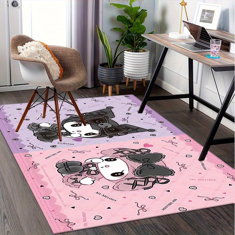 Sanrio Kuromi, My Melody, SanrioSoft Thick Printed Carpet, Non-Slip Entryway Mat for Bathroom, Living Room, Bedroom, Laundry Room - Machine