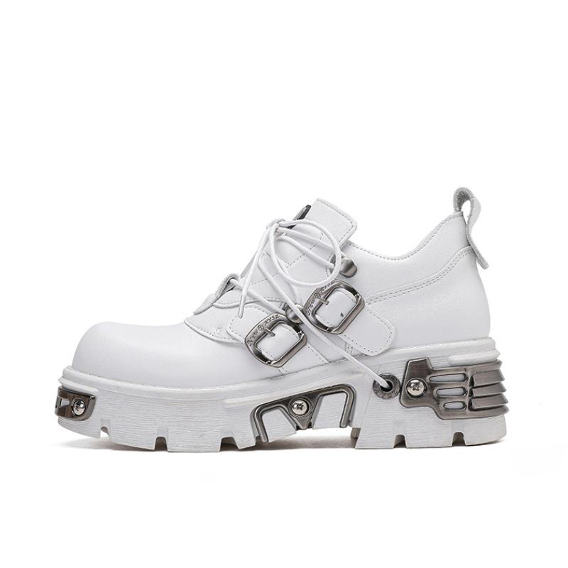 

New Punk Style Exquisite Women s Sneakers Couple Style Fashion Trend Versatile Casual Shoes Thick soled Tall Running Shoes 44 белый