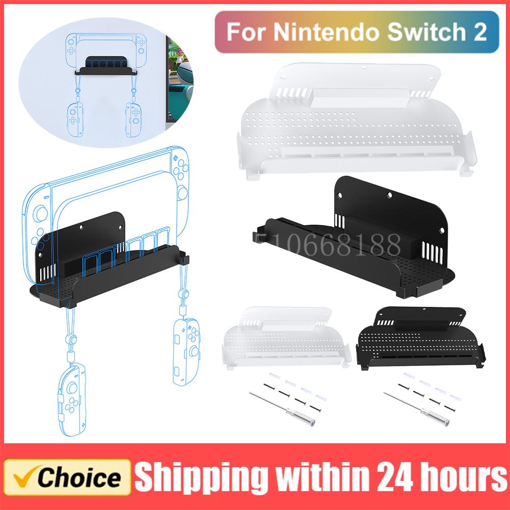 Wall Mount Host Stand for Switch 2 Host Storage Rack Metal Wall Mount Wall Stand Holder for Switch for Switch OLED