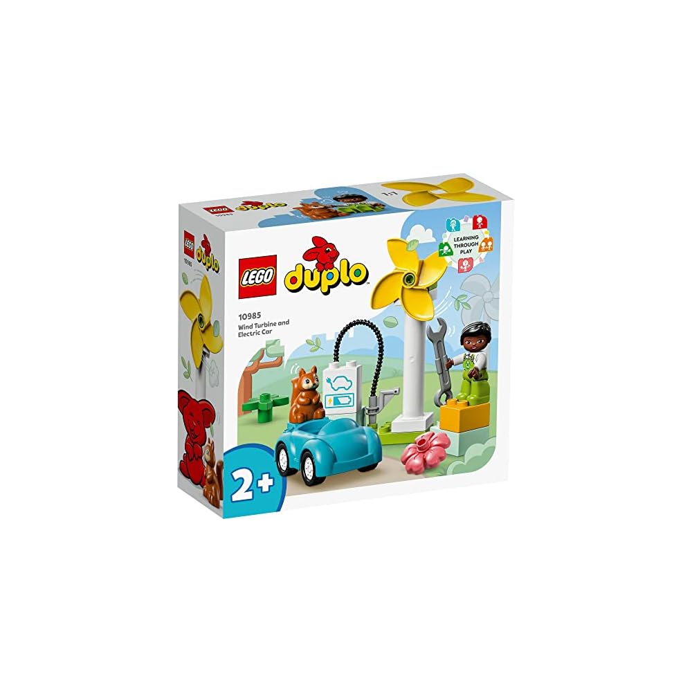 LEGO DUPLO Town Wind Turbine and Electric Car 10985 Building Blocks Toy for Toddlers Ages 2 and Up
