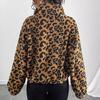 New Autumn and Winter Clothing, Women's Clothing, Loose Cardigan, Zipper, Leopard Print Pattern, Plush Jacket, Thick Winter Jacket, Warm Top