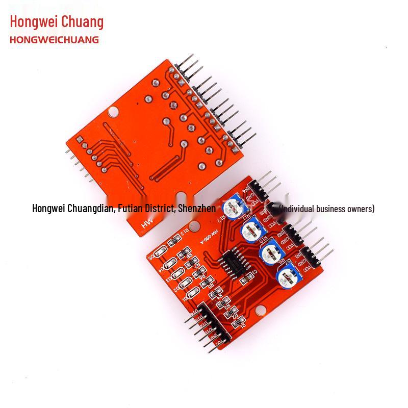 Red 4-Way Infrared Line Tracking and Obstacle Avoidance Module for Robots