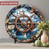 Retro Steampunk Marine Sign 8 Inch Round Metal Plaque Home Garden Decor
