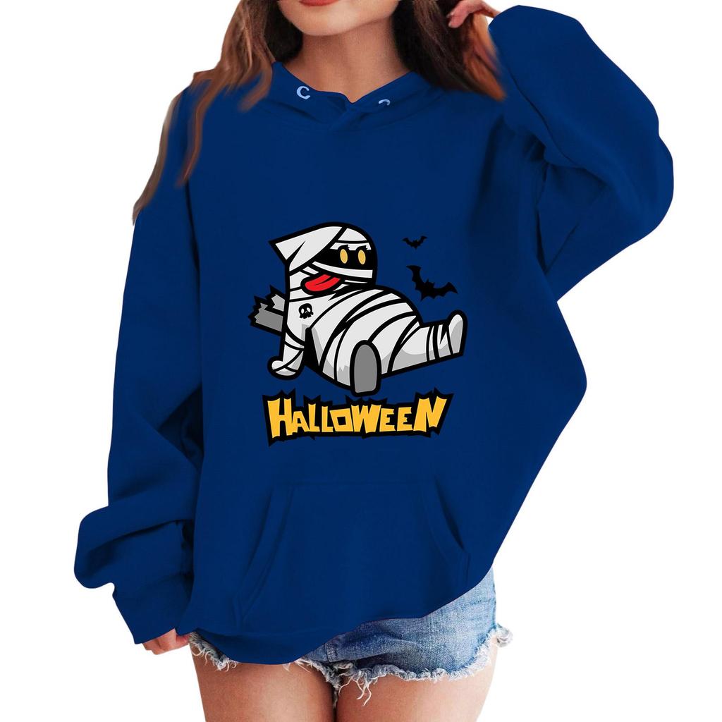 Kids' Halloween Printed Hoodie Casual Loose Fit Pullover Sweatshirt for Boys Girls