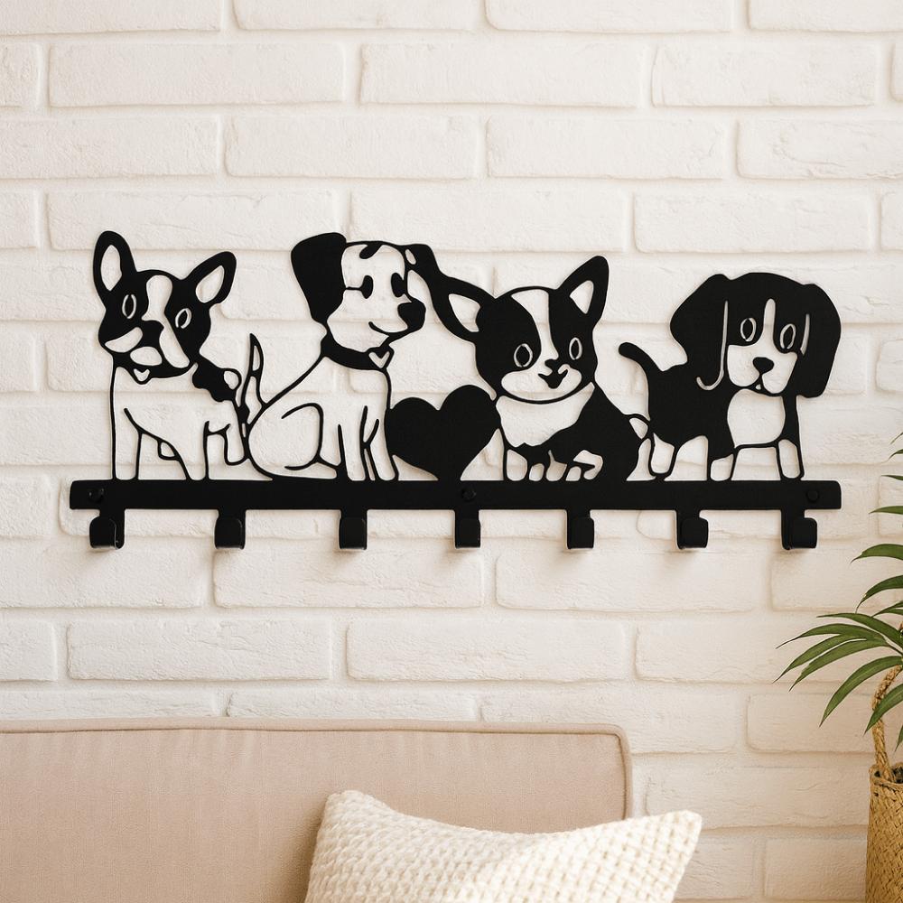 Iron Cartoon Dog Coat Hook Nordic Key Holder Durable Clothes Storage Rack Entryway