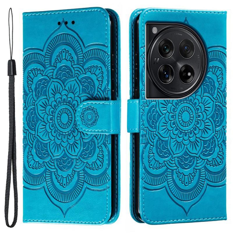 For OnePlus 12 5G Case PU Leather Mandala Imprinted Design Wallet Phone Cover