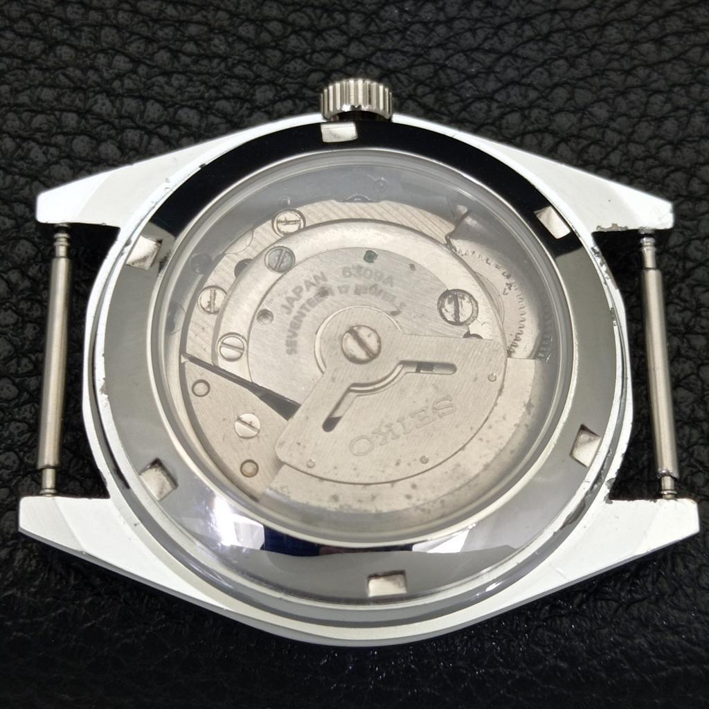 REFURBISHED SEIKO 5 AUTOMATIC 6309A VINTAGE JAPAN MENS BLACK WATCH A441269-4 Sk-a441269