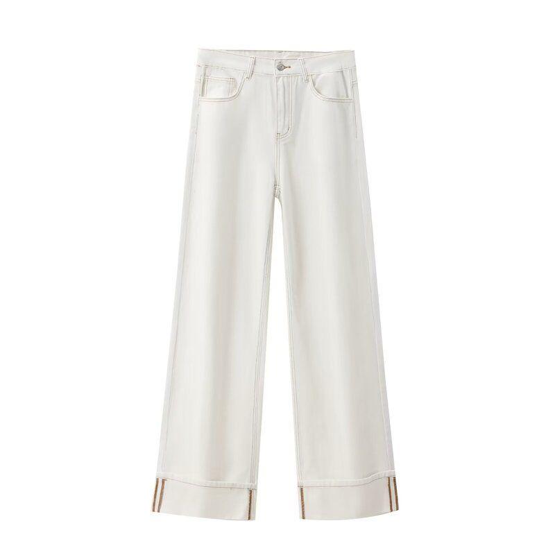 Fashion Style 2024 Summer New Arrival Women's Slim Looking Easiest for Match High Waist Curl Trousers Denim Pants 6045043
