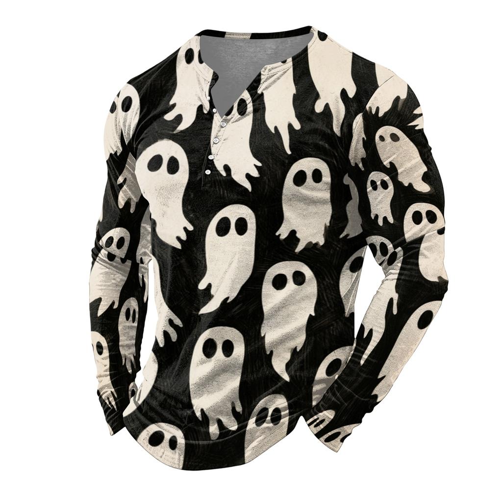 Men's Long Sleeve Shirt for Halloween Casual Wear