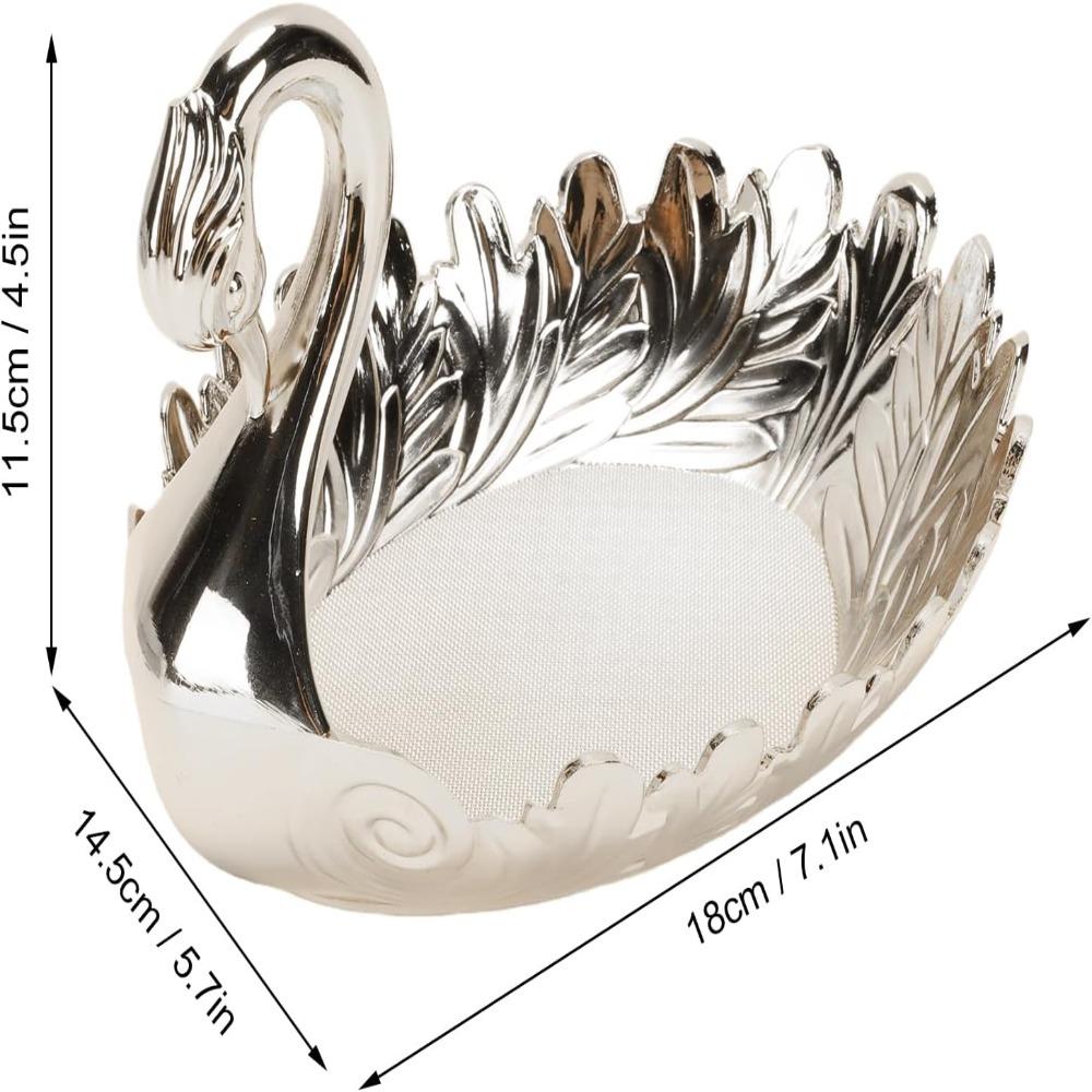 Zinc Alloy Fruits Serving Bowl Oval Cookie Storage Dish Antique Candy Serving Tray Hotel Bar