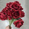 Artificial Rose 10 Head UV Resistant Fake Silk Flower Valentine's Day Wedding Party Table Centerpiece DIY Vase Faux Bloom Decoration