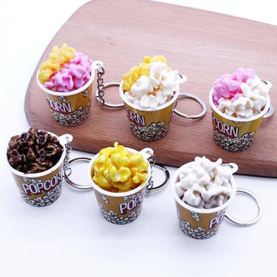 Kreativní simulační kbelík na popcorn klíčenka mini kelímek na svačinu přívěsek na klíče dárek