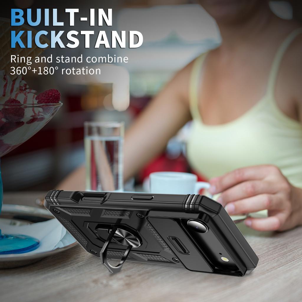 For Iphone17 Kickstand Ring Slide Lens Protection 3 In 1 Hard Case for Iphone 17 Air 16 Pro Max 16e Plus Iphone17 Iphone16