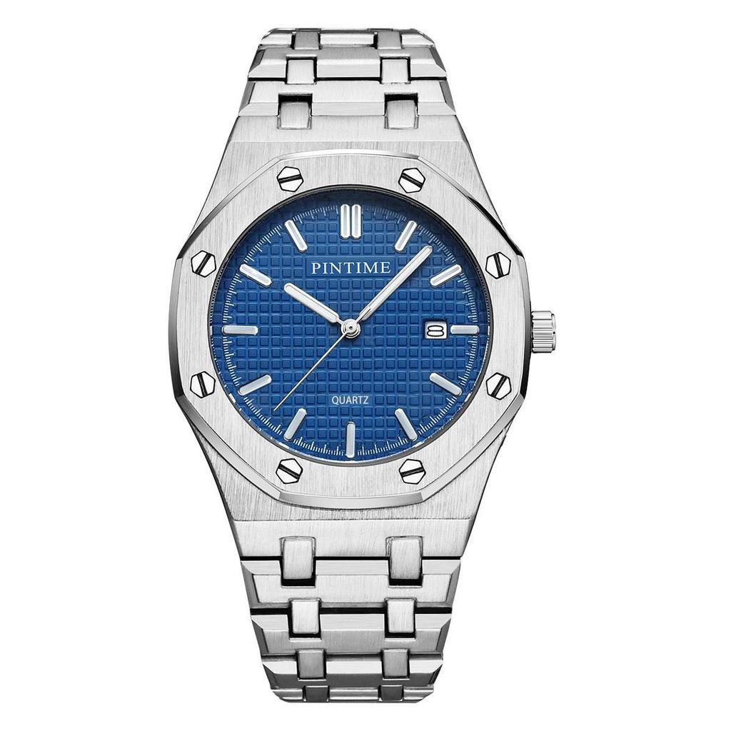 Men's Swiss Quartz Octagonal Steel Band Watch - Waterproof Model