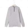 Men Waffle Knit Long Sleeve Top Half Zip Stand Collar Casual Pullover