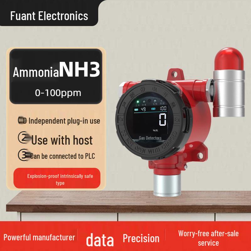 Explosion-proof Industrial NH3 Gas Leak Detector & Alarm for Ammonia & Chlorine 24V Sensor (for Main Unit or PLC)