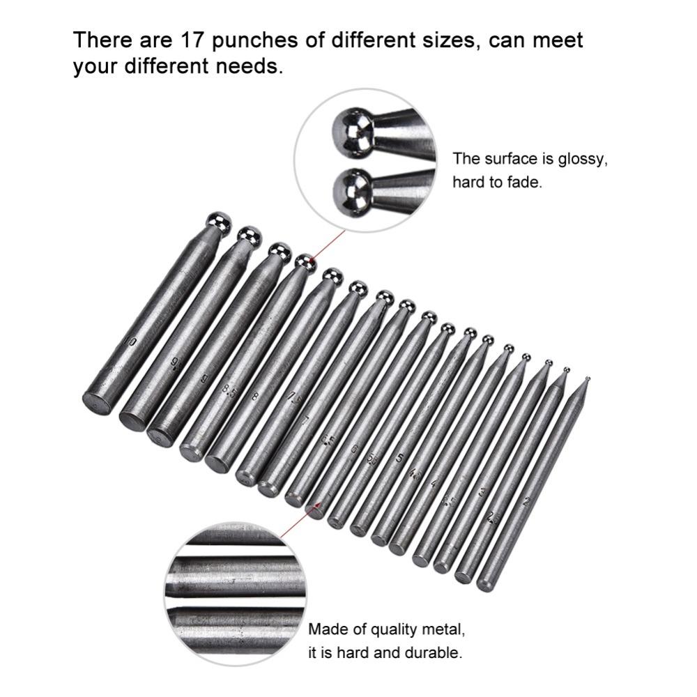 17Pcs Semicircular Doming Anvil Premium Quality Bead Forming Tool Doming Punch Goldsmith Processing